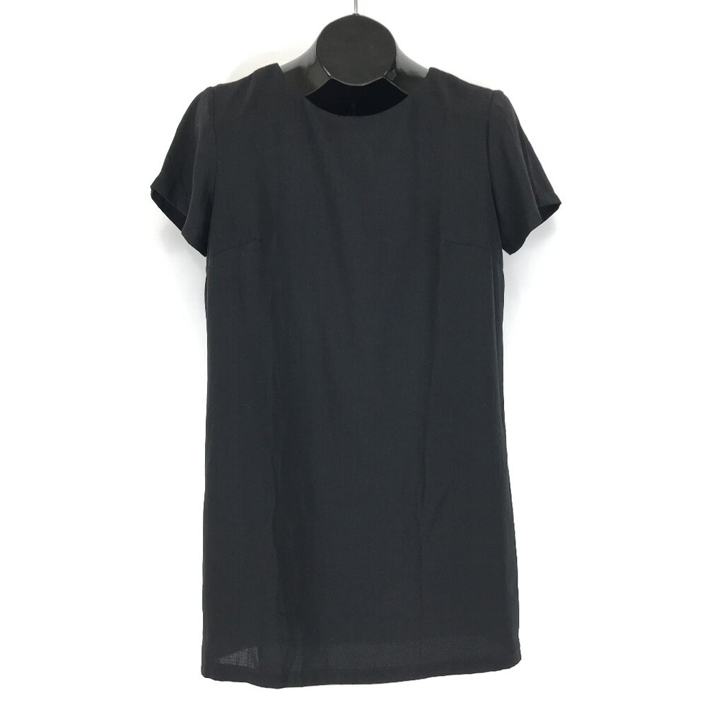 Lulus Shift and Shout Black Shift Dress Women's Small Mini Lined Zip Party LBD